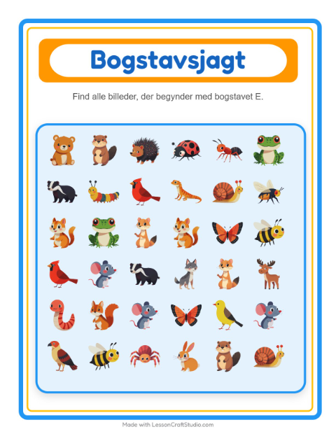 Forhåndsvisning af Find Og Tæl-arbejdsark med Skovdyr til Børnehave