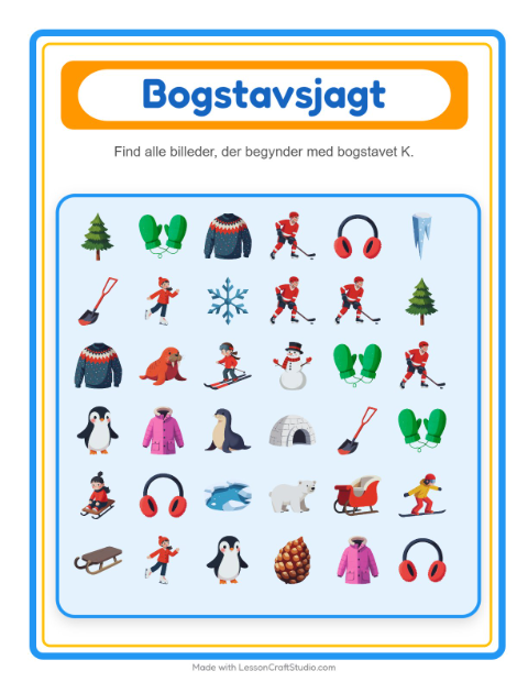Find bogstavet – Vinter