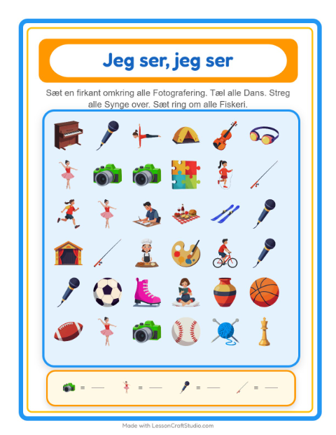Find og tæl – Aktiviteter