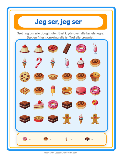find-og-tael-skjulte-genstande-desserter-og-slik