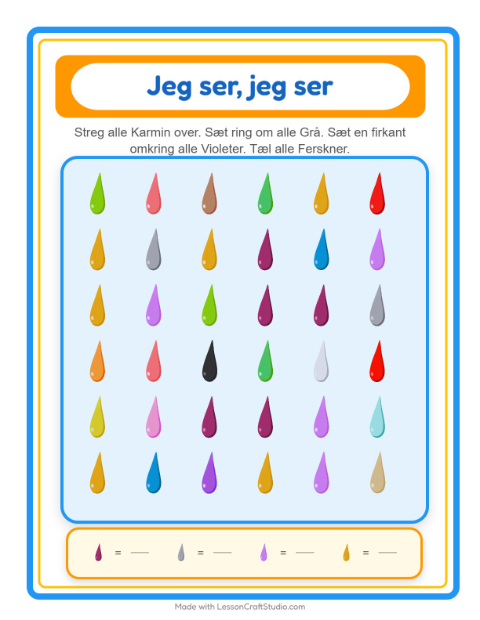 Find og tæl – Farver