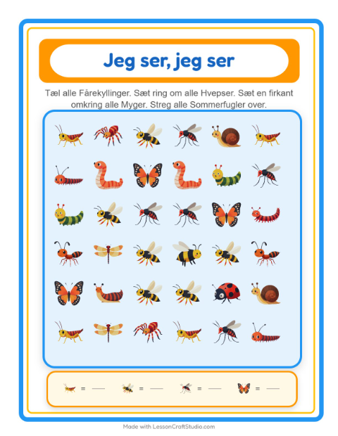 Find og tæl – Insekter og kryb