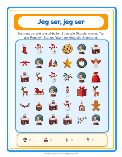 Find og tæl – Jul