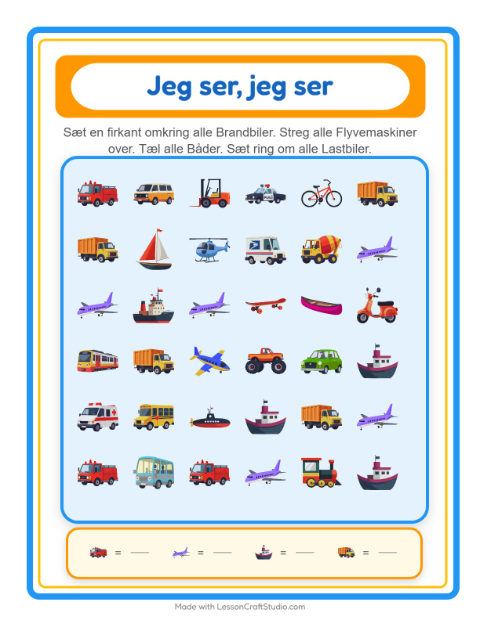 Find og tæl – Køretøjer