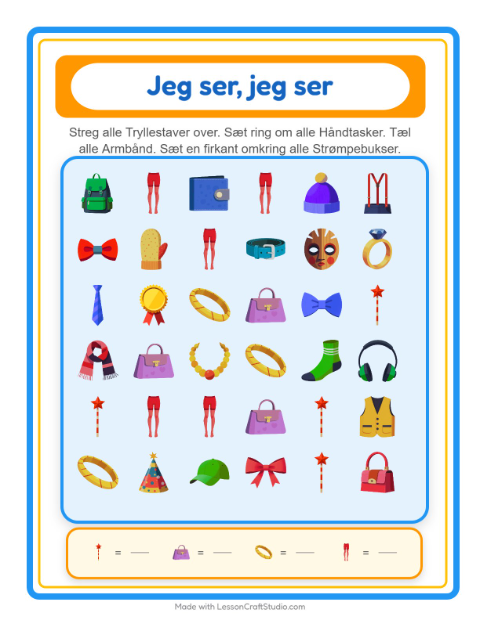 Find og tæl – Tilbehør