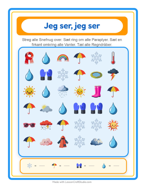 Find og tæl – Vejr