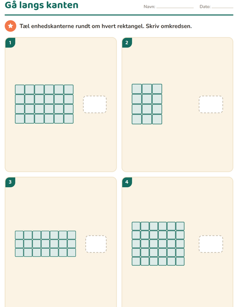 Forhåndsvisning af Geometri i 3. klasse – firkanter, rette vinkler, omkreds og areal