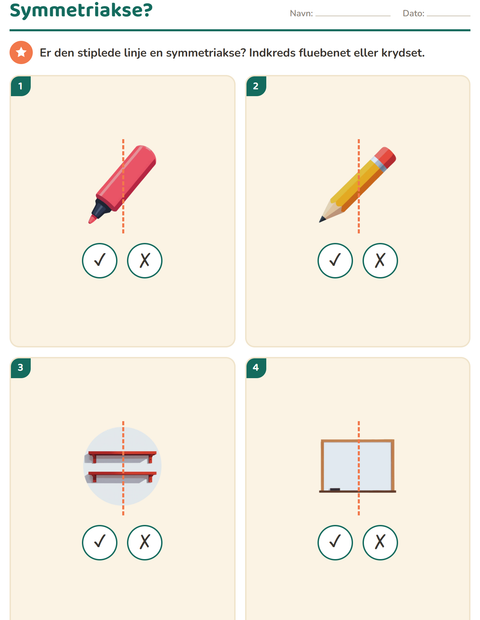 Forhåndsvisning af Geometri og former-arbejdsark med Klasseværelse til 2. klasse