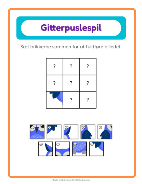 Billedbrikker med dyr – opgave til børnehaveklassen — 2