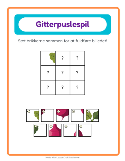 Billedbrikker – Grøntsager