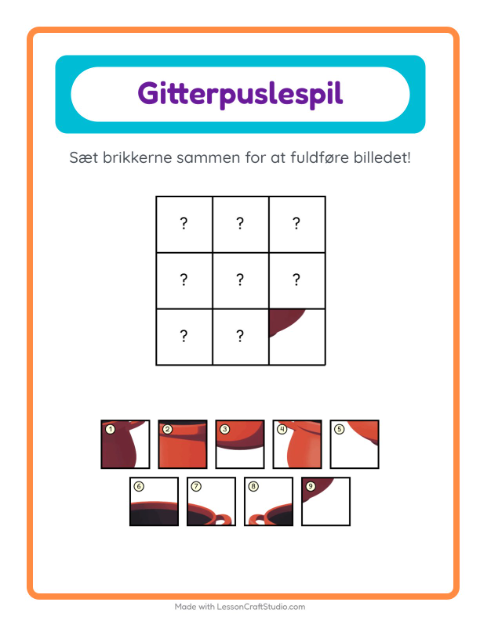 Forhåndsvisning af Billedbrikker med køkkenredskaber – opgave til børnehaveklassen