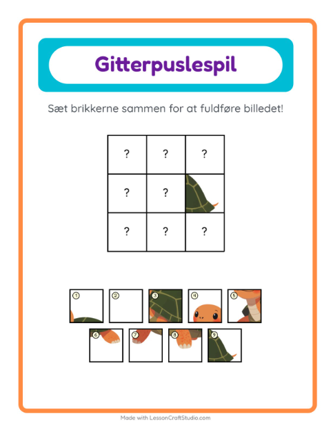 Billedbrikker – Krybdyr og padder