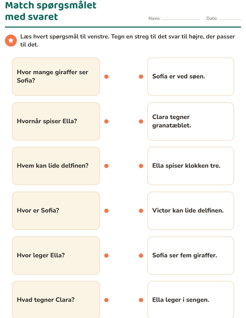 Forhåndsvisning af Hv-ord-arbejdsark til 1. klasse