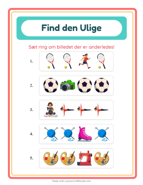 Hvad passer ikke? – Aktiviteter