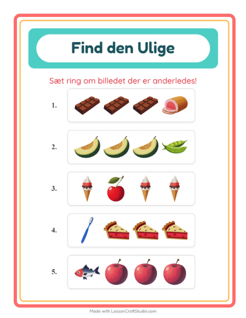 Hvad passer ikke? – I supermarkedet