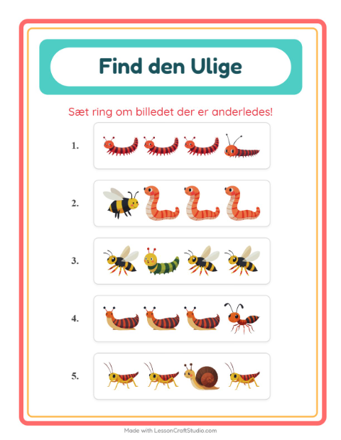 Hvad passer ikke? – Insekter og kryb