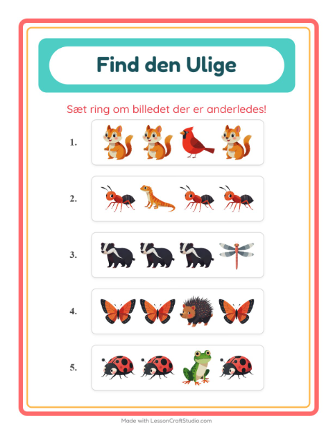 Hvad passer ikke? – Skovdyr