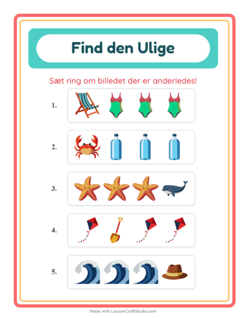 Hvad passer ikke? – Strand
