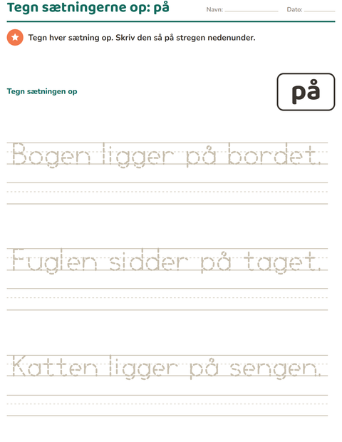 Forhåndsvisning af De hyppigste ord-arbejdsark til Børnehaveklasse
