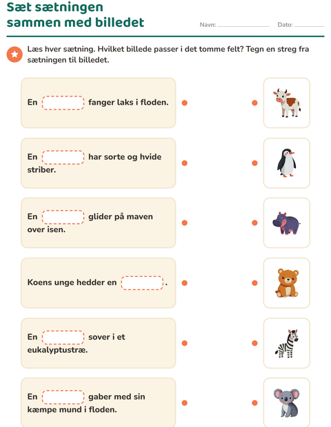 Forhåndsvisning af Indsæt det rigtige ord-arbejdsark til 1. klasse
