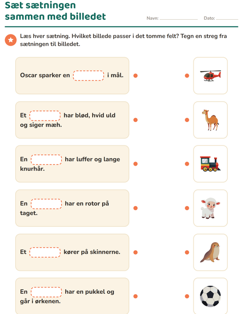 Forhåndsvisning af Indsæt det rigtige ord-arbejdsark til 1. klasse