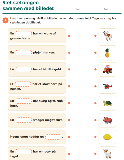 Forhåndsvisning af Indsæt det rigtige ord-arbejdsark til 1. klasse