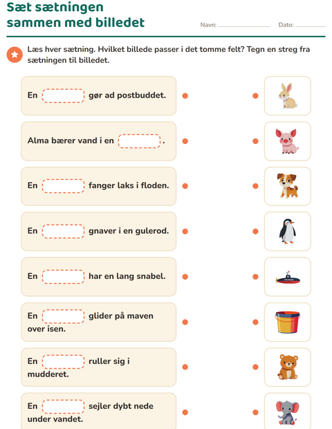 Forhåndsvisning af Indsæt det rigtige ord-arbejdsark til 1. klasse