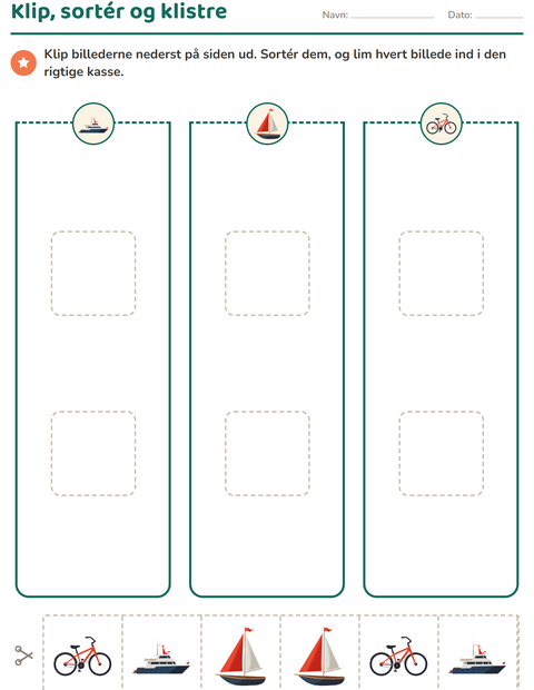 Klip, sortér og klistre – køretøjer