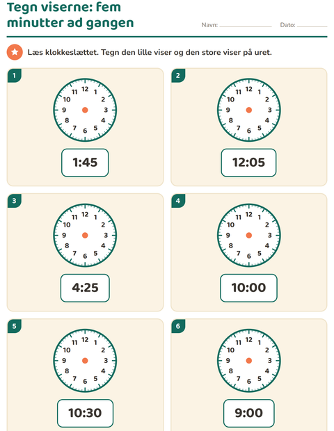 Forhåndsvisning af Hvad er klokken-arbejdsark til 1. klasse