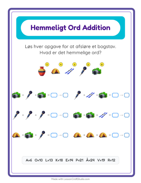 Hemmeligt ord – Aktiviteter