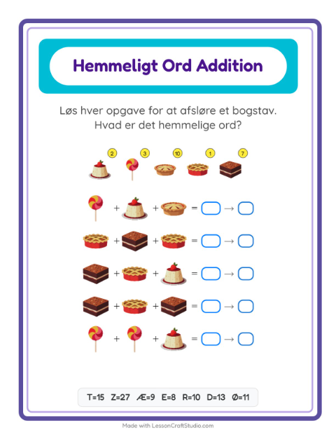 Hemmeligt ord – Desserter og slik