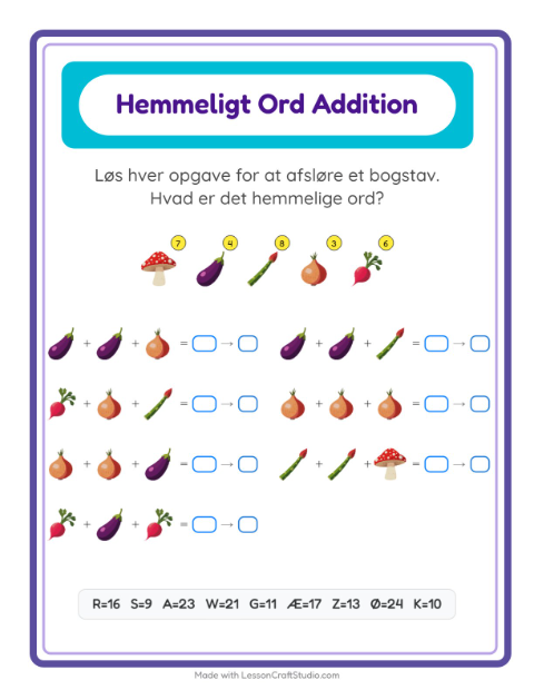 Hemmeligt ord – Grøntsager