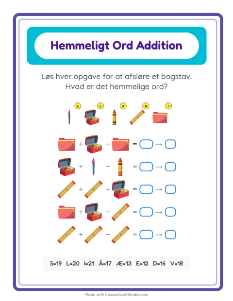 Hemmeligt ord – Klasseværelse