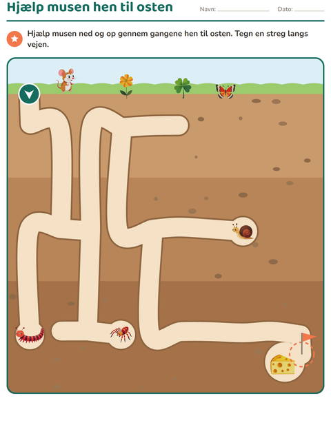Forhåndsvisning af Labyrintopgaver-arbejdsark til 1. klasse