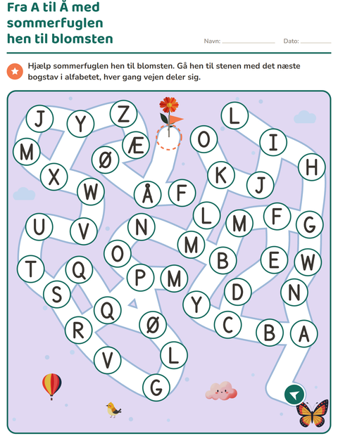 Forhåndsvisning af Labyrintopgaver-arbejdsark til Børnehaveklasse