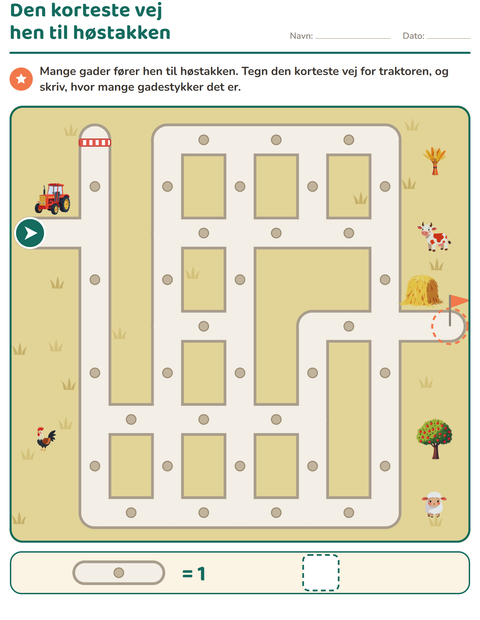 Forhåndsvisning af Labyrintopgaver-arbejdsark til 1. klasse