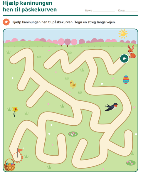 Forhåndsvisning af Labyrintopgaver-arbejdsark til Børnehaveklasse