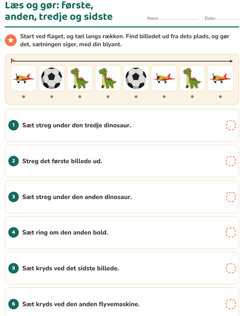 Forhåndsvisning af Læs og gør-arbejdsark med Legetøj til 1. klasse