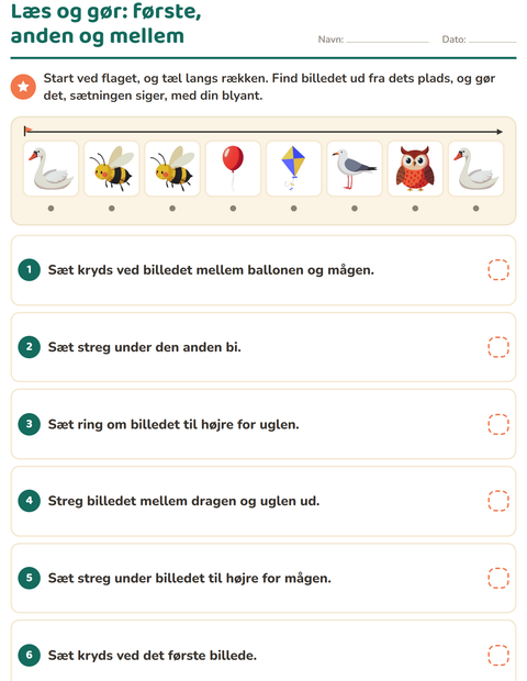 Forhåndsvisning af Læs og gør-arbejdsark med Ting der flyver til 1. klasse