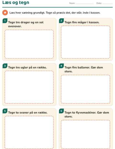 Forhåndsvisning af Læs og gør-arbejdsark med Ting der flyver til 1. klasse