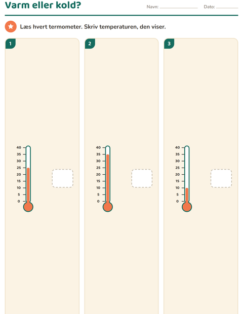 Temperatur og rumfang: sammenlign i 3. klasse — 3