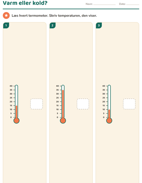 Temperatur og rumfang: sammenlign i 3. klasse — 5