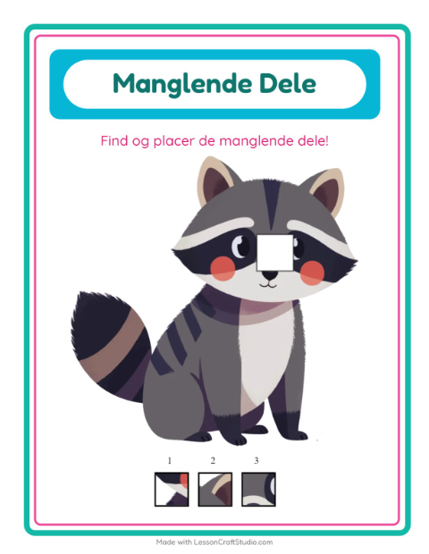 Den manglende brik: dyr – opgave til børnehaveklassen — 2
