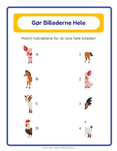 Gør billedet helt – Bondegårdsdyr