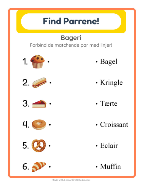 Forbind ord og billede – Bageri