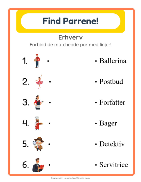 Forbind ord og billede – Erhverv
