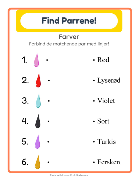 Forbind ord og billede – Farver