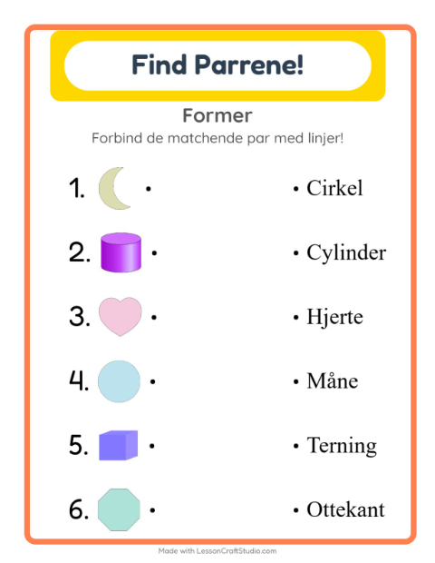 Forbind ord og billede – Former