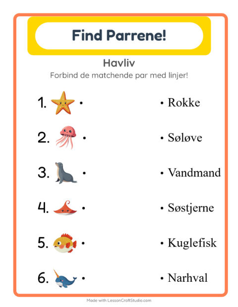 Forbind ord og billede – Havliv
