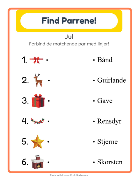 Forbind ord og billede – Jul